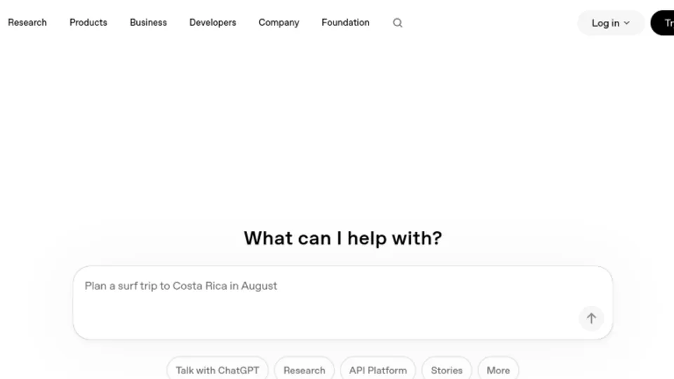 OpenAI 网站首页预览